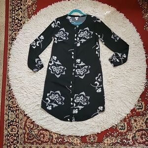 Merona Dress Black and White Floral Print Size Small S Work Office Business Chic